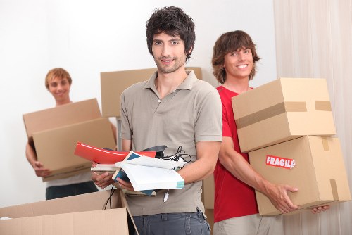 Packed student belongings ready for collection in Mayfair