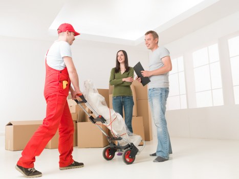 Professional van loading near Mayfair streets and properties