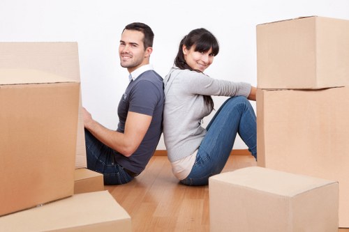 Professional team handling a Mayfair office move in a period building