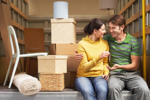 Careful packing of residential belongings for a Mayfair move