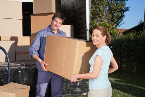 Movers managing access and parking logistics in Mayfair